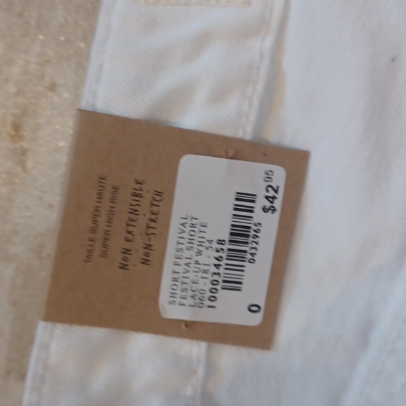 NWT Garage Short Festival Lace-Up White Jean Shorts - Picture 5 of 9